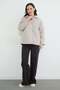 Water Wave Patterned Oversized Buttoned Coat - 7