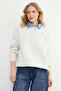 3 İplik Kot g Paneled Sweatshirt with Metal Accessories