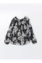 Tie Collar Floral Chiffon Women's Blouse (W4) - 6