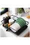 Kitchen Dish Drainer Drying Rack with Detachable Drip Tray & Cutlery Holder – Black