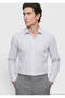 Gray Striped Regular Fit Long Woven Classic 100% Cotton Shirt