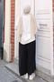 Women's Cupra Modal Elastic Waist Adjustable Lace-Up Culottes 1219 Black - Premium Series - 6