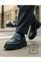Onyx men's black genuine leather moccasins | thick sole loafer daily classic shoes | new season 6218 - 4