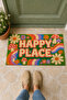 Happy Place Modern Decorative Outdoor and Indoor Door Mat