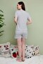 Striped Crew Neck Shorts Pajama Set - 6