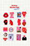 17-Piece Sticker Set Red Aesthetic Collage Modern Art Laptop Phone Sticker - 2