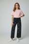 100% Cotton Daisy Embroidered Elastic Waist Girls' Trousers