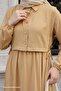 Camel Dress with Bolero Tie - 2
