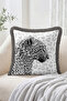 طقم غطاء وسادة مزين بالشراشيب مكون من 4 قطع بنمط البقع الرمادية وشكل الفهد - 5