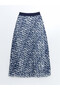 Original Elastic Waist Patterned Chiffon Women's Pleated Skirt - 6