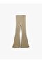 Viscose Blended Slim Fit Flared Beige Girl's Trousers 6Wkg40005Ht - 2