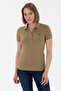 Women's Khaki Basic Polo Neck T-Shirt 50305764-Vr027