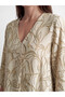 Original V-Neck Patterned Blouse - 3