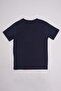 Black Text Printed Crew Neck Boys' T-Shirt - 2