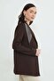 Scarf Detailed Shoulder Padded Blazer Jacket - 4
