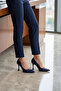 Suzanna Navy Blue Genuine Calfskin Pointed Toe Classic Thin Heeled Stiletto Shoes - 3
