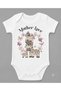 100% Cotton Mother Love Mother and Baby Giraffe Printed Baby Bodysuit with Snap Fasteners