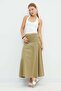 Beli Drapeli Zippered Midi Skirt - 2