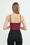 Ribbed Rope Strap Covered Snap Fastener Bodysuit - 7