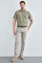 Honeycomb Fabric Snap Fastener Polo Collar T-Shirt - 2