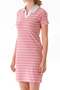 Striped Polo Neck Lycra Dress - 7
