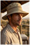 Unisex Wide Brim Mesh Foldable Safari Sun Hat Adjustable Drawstring Camping and Fishing Hat - 3