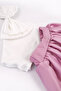 Lilac One-Shoulder Bow Detailed Skirt Crop Girl's Double Set - Luisa - 7