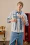 Loose Fit Printed Short Sleeve Polo T-Shirt G4269Ax26Au - 3