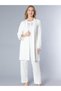 Pajama Set with Robe – Long Sleeve Lace Detailed Zakkum Fabric 3-Piece Set 31-142 - 4