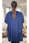 Stone Embellished Detail Circular Neck Short Sleeves Loose Fit Viscose Fabric Extra Large Size Blouse Black - 3