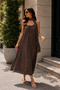 Polka Dot Maxi Dress with Rope Straps and Scarf - 2
