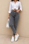 Mom Fit Jean High Waist Boyfriend Cut Lycra Acid Gray Women's Jeans C599-Karmelanj - 6