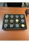 Watch and Jewelry Stand with 12 Compartments, Suede Fabric Covering on Mdf, Domestic Production