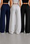 Women's 3-Piece Opportunity Pack High Waist Wide Leg Comfortable Sweatpants - Black Gray Navy Blue - 2