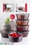 Set of 6 Multi-Purpose Microwave and Freeze Storage Containers - Transparent and Anthracite