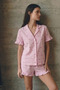 Women's V-Neck Comfort Fit Pink Pajama Set - 5