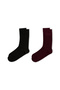 Set of 2 Patterned Bamboo Blended Thin Socks - 2