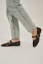 Akali black sequined belt buckle detail women's round toe ballet flats - 6