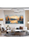 Yellow Nightfall Landscape Wall Art (60x120 cm) – Modern wrap Framed Canvas Print - 6
