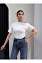 Cross Waist Detailed Wide Leg Jeans - 3