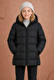 Girl's Fleece Sheepskin Hooded Waterproof Wind Resistant Inflatable Winter Coat with Pockets