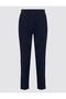Navy Blue 100% Linen Regular Leg High Waist Woven Trousers - 7