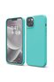 Silicone case iPhone 14, with microfiber, thin, protective, raised edges, turquoise