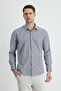Long Sleeve Slim Fit Slim Fit Classic Striped Cotton Easy-Iron Shirt - 2