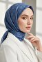 100% twill silk monogram patterned indigo colored 90x90 scarf sewing method: hand stitching