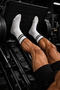 Original Men's 2 Pairs Gym Bodybuilding Fitness Bodybuilding Weight Training Trainer Ribbed Socks for Running Walking 2 Striped Long Socks Premium Sweat-Absorbing Athlete Socks - Retro Crew Model - 2