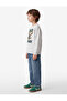 Long Sleeve Crew Neck Dinosaur Printed Sweatshirt - 3