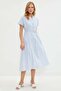 Tie-Waist Linen Look Midi Dress - 7