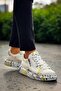 Kb-02 kuback lace-up crocodile white yellow men's daily shoes - 5