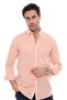 Slim Fit Long Sleeve Lapel Buttoned Breathable Linen Gift Boxed Men's Shirt Fs-004548 - Orange - 3